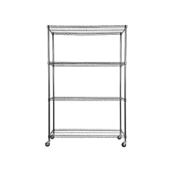 Sale Complete 4-Shelf Metal Unit, 48"W, Anthracite Black (ALESW604818BA) Shelving