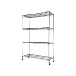 Sale Complete 4-Shelf Metal Unit, 48"W, Anthracite Black (ALESW604818BA) Shelving