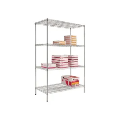 Sale Industrial Wire Shelving Starter Set, 48"Wx18"D, Silver (SW504818SR) Shelving