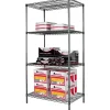 Industrial Wire Shelving Starter Set, 36Wx24"D, Black Anthracite Shelving