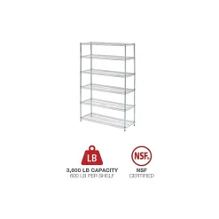 Clearance 6-Shelf Commercial Wire Shelving Kit, 72