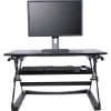 Hot ® Sit-Stand Lifting Workstation, Medium, Black Standing Desks
