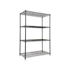Starter Kit 4-Shelf Metal Unit, 48"W, Black (ALESW504824BL) Shelving