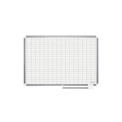 Online All Purpose Planner Dry Erase Board W/Accessories,1X2 Grid, 48X36, Silver Frame Dry Erase