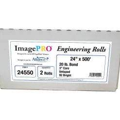 Outlet ImagePRO Wide-Format Bond Paper Roll, 24" x 500', 2/Carton (24550) Wide Format Paper