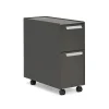 Hot Radii 2-Drawer Mobile Vertical File Cabinet, Letter/Legal Size, Lockable, 21"H x 10"W x 24"D, Flint (APGMBS249TFN001) File Cabinets