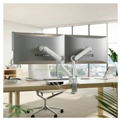 ALOGIC Glide Adjustable Dual Arms, Up to 35" Monitor, White (C32GMA2)* Monitor Mounts & Stands