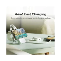 ALOGIC Lift 4-in-1 Magnetic USB-A/USB-C Power Bank, 10000 mAh, White (L10KPBWH)