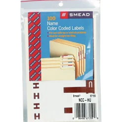 Smead Alphabetical Character Labels, H And U, Dark Brown, 100/Pk Online