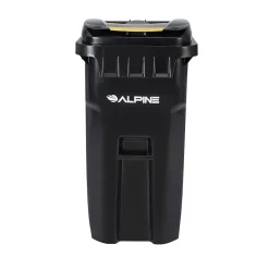 Alpine Industries 500 Series Plastic Outdoor Trash Can, 64 Gallon, Black (ALP500-64-BLK)