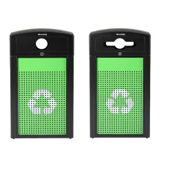 Alpine Industries GS Series Steel Recycling Bin, 80 Gallon, Green (ALP471-40-GSCM-MK)