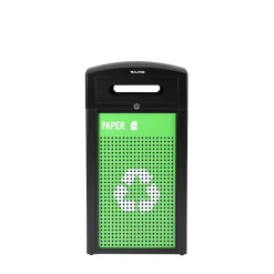 Alpine Industries GS Series Steel Recycling Bin, 40 Gallon, Green (ALP471-40-GS-S)