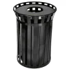 Alpine Industries Metal Trash Can, 38 Gallon, Black (479-38)