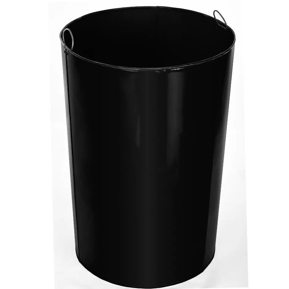 Alpine Industries Metal Trash Can, 38 Gallon, Black (479-38)