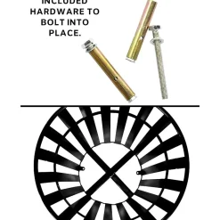 Alpine Industries Metal Trash Can, 38 Gallon, Black (479-38)