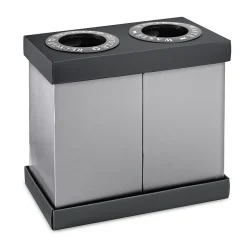 Alpine Industries Plastic Trash & Recycling Bin Combo, 28 Gallon, Black (471-02-BLK)