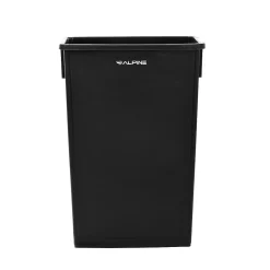 Alpine Industries Plastic Indoor Slim Commercial Trash Can with Lid, 23 Gallon, Black (477-BLK-PKG1)