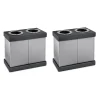 Alpine Industries Plastic 2-Compartment Indoor Trash Can and Recycling Bin, 28 Gal., Black, 2/Pack (471-02-BLK-2PK)