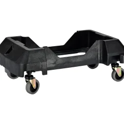 Alpine Industries Polypropylene Commercial Indoor Trash Can with Swing Lid and Dolly, 23-Gallon, Blue (ALP477-BLU2-PKD)