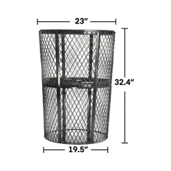 Alpine Industries Stainless-Steel Outdoor Trash Can, 48-Gallon, Black, 2/Pack (ALP473-48-BLK-2PK)