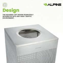 Alpine Industries Stainless Steel Trash Can, 40 Gallon, Silver (ALP438-40-SS-MK)