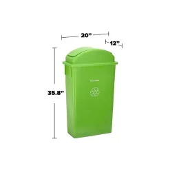 Alpine Industries Trash Can with Swing Lid, 23-Gallon, Lime Green, 3/Pack (4778-1-LGRN-3)
