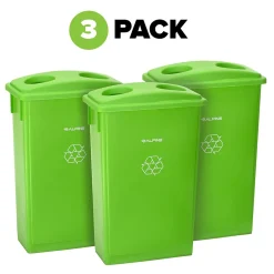 Alpine Industries Alpine Polypropylene Can with Bottle Recycling Lid, 23-Gallon, Lime Green, 3/Pack (4778-3-LGRN-3)