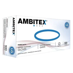 Ambitex P6505 Series Polyethylene Disposable Gloves, L, Clear, 500/Box (PLG6505)