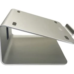 Amer 9" x 9" Aluminum Rotating Laptop Stand for 17" Laptops, Silver (AMRNS04)