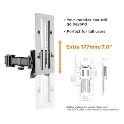 Amer Steel VESA Offset Adapter, Up to 27" Monitor, Metallic Grey (AMRV120)* Monitor Mounts & Stands