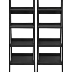 Sale Ameriwood Home Lawrence 60"H 4-Shelf Ladder Bookcase Bundle, Black (9482096) Bookcases