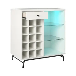 Best Melbourne 36.5" Bar Cabinet with 3 Shelves, White (3593013COM) Storage Cabinets