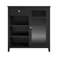 Hot Tuxedo 34.9" Bar Cabinet with 7 Shelves, Black (3969872COM) Storage Cabinets