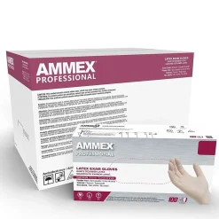 Ammex Professional GPPFT Powder Free Latex Exam Gloves, Ivory, Medium, 100/Box, 10Box/Carton (GPPFT44100XX)