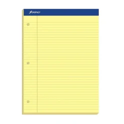 Ampad Double-Sheet Notepad, 8.5" x 11.75", Wide Ruled, Canary, 100 Sheets/Pad, /Pad (TOP20243) Discount