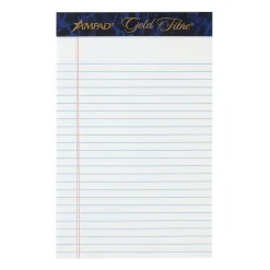 Ampad Gold Fibre Notepads, 5" x 8", College Ruled, White, 50 Sheets/Pad, 12 Pads/Pack (20054) Sale
