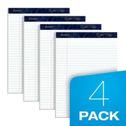 Ampad Gold Fibre Notepads, 8.5" x 11.75", Wide Ruled, White, 50 Sheets/Pad, 4 Pads/Pack (TOP20-031R) Outlet