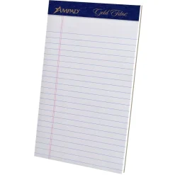 Ampad Gold Fibre Notepads, 5" x 8", College Ruled, White, 50 Sheets/Pad, 4 Pads/Pack (TOP 20-018R) Outlet