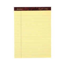 Ampad Gold Fibre Notepads, 8.5" x 11.75", Legal Rule, Canary, 50 Sheets/Pad, 12 Pads/Pk (TOP 20-020R) New