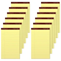 Ampad Gold Fibre Notepads, 8.5" x 14", Wide Rule, Canary, 50 Sheets/Pad, 12 Pads/Pack (TOP 20-030R) Hot