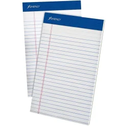 Ampad Notepad, 5" x 8", College Ruled, White, 50 Sheets/Pad, 12 Pads/Pack (TOP 20-170) Clearance