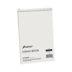Ampad Steno Pad, 6" x 9", Gregg Rule, White, 70 Sheets/Pad (TOP25-472) New