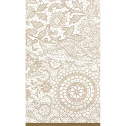 Napkins<Amscan Delicate Lace Guest Towel, 2-ply, Tan/White, 16 Napkins/Pack, 4/Pack (538523)