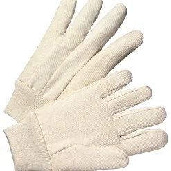 Work Gloves<Anchor Brand Canvas Gloves, Cotton, Knit-Wrist Cuff, Men's Size, Unlined, White, 12 Pair/Box