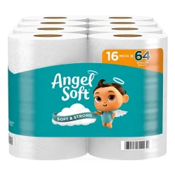 Angel Soft Mega Toilet Paper, 2-ply, White, 320 Sheets/Roll, 16 Rolls/Case (79423/02/01)