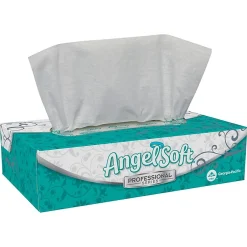Angel Soft Professional Series Facial Tissue, 2-Ply, White, Flat Box, 100 Sheets/Box, 1 Box/Pack (48580)