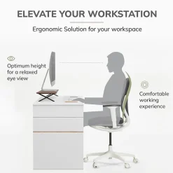 Anji Mountain Acacia Wood & Metal Monitor Stand, Up to 32