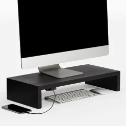 Anji Mountain Mango Wood Monitor Stand, Up to 32" Monitor, (MS-FNG-BLK-P)* Monitor Mounts & Stands