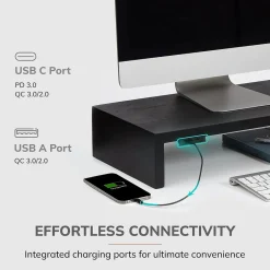 Anji Mountain Mango Wood Monitor Stand, Up to 32