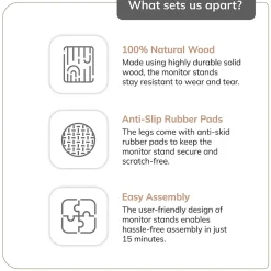 Anji Mountain Mango Wood Monitor Stand, Up to 32